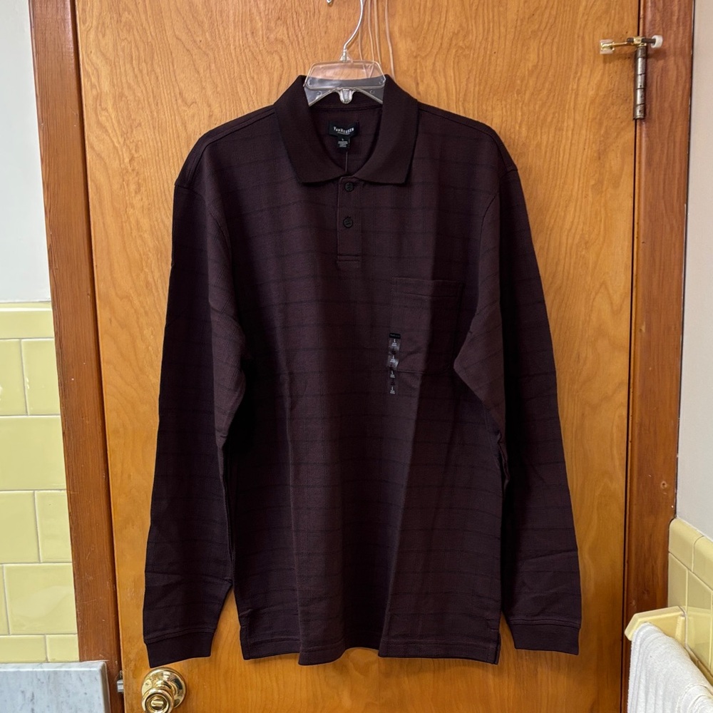 Van Heusen Burgundy long-sleeves Polo Shirt